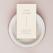 Vertical Business Card | Gold and Cream Minimal