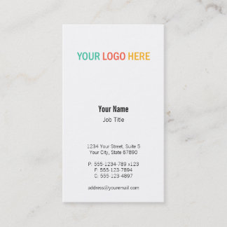 Vertical business logo custom product photo business card