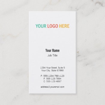 Vertical Business Logo Custom Product Photo Business Card by logopromogifts at Zazzle