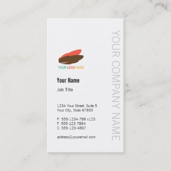 Vertical Business Logo Modern Custom Professional Business Card by logopromogifts at Zazzle