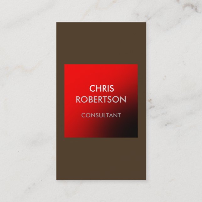 Vertical Cafe Noir Red Contemporary Business Card (Front)