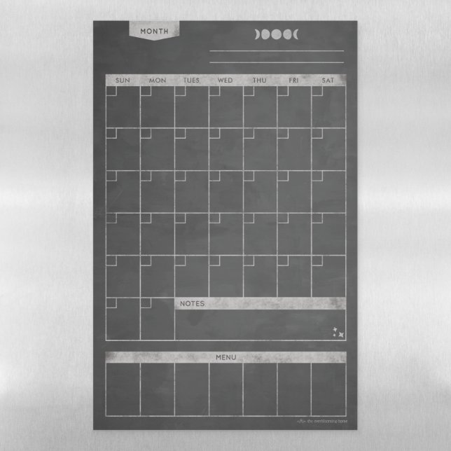 Vertical chalkboard kitchen magnetic calendar dry erase sheet (Vertical)