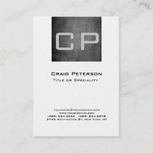 Vertical Chalkboard Pattern Monogram Business Card