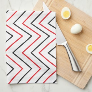 Vertical Chevron Stripe Black and Red