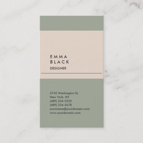 Vertical Chic Stylish Professional Designer  Business Card