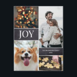 Vertical Christmas 2020 family photo Collage Holiday Postcard<br><div class="desc">Your beautiful special photos deserve to be shared during this time of year as you send warm wishes. Customize this modern collage design & personalize with your family last name and greeting. Find the other pieces from the collection. (this is a vertical format, we also have a horizontal version) With...</div>