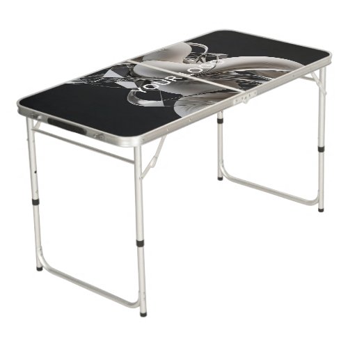 Vertical Chrome Twist - Premium 3D Abstract  Beer Pong Table