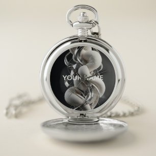 Vertical Chrome Twist - Premium 3D Abstract Pocket Watch