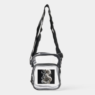 Vertical Chrome Twist - Premium 3D Clear Crossbody Bag