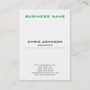 Vertical Chubby Charming Manager Business Card