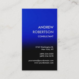 Vertical Clean Blue Black Manager Business Card