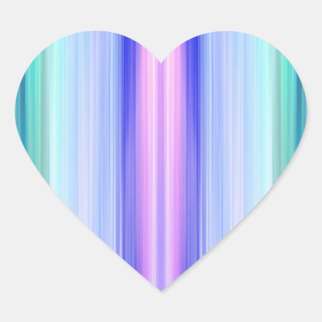 Vertical Color Stripes Heart Sticker (Front)