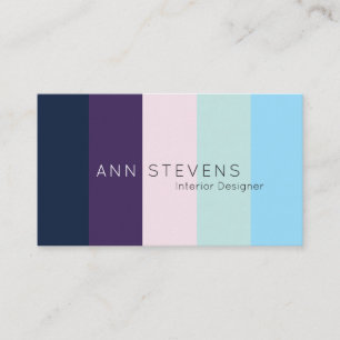 Vertical colorful stripe pattern business card