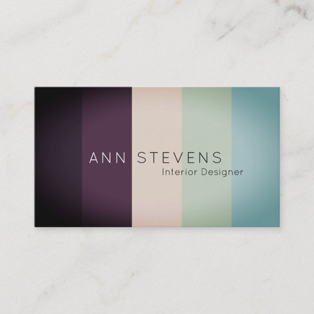 Vertical colorful stripe pattern shade light edit business card (Front)