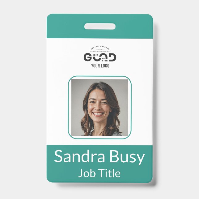 Vertical Company Vertical ID Badge | Customizable  (Front)