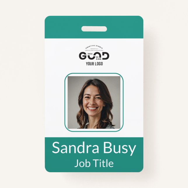 Vertical Company Vertical ID Badge | Customizable  (Front)