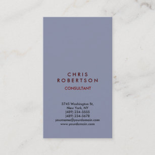 Vertical Cool Grey Color Consultant Business Card