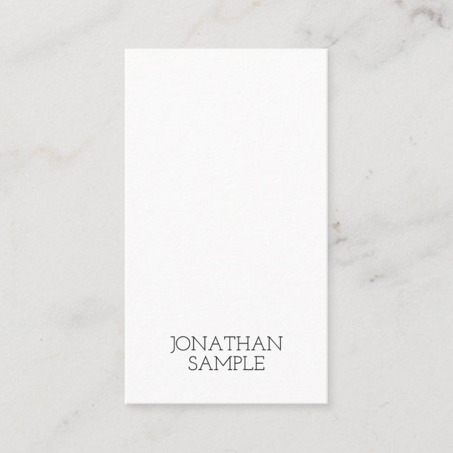 Vertical Creative Minimalist Design Modern Plain Business Card (Front)