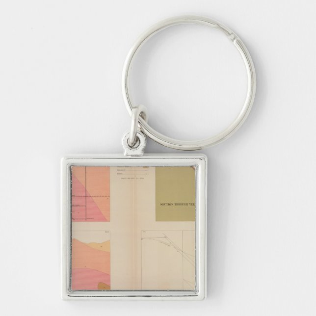 Vertical Cross Sections of the Lode, Belcher Mine Keychain (Front)