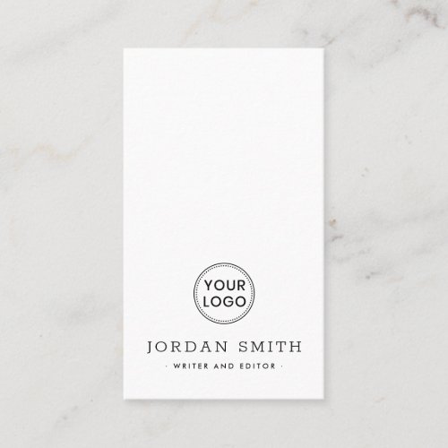 Vertical custom logo modern minimal professional business card