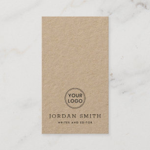 Vertical custom logo modern professional Kraft Business Card