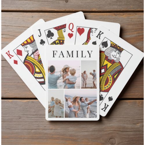 Vertical Custom Photo Collage Family Custom Poker Cards