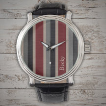 Vertical Dark Retro Stripes and Name
