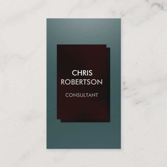 Vertical Dark Slate Gray Red Business Card (Front)