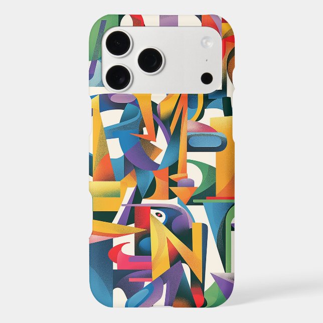 Vertical design of alphabet letter parts iPhone case (Back)