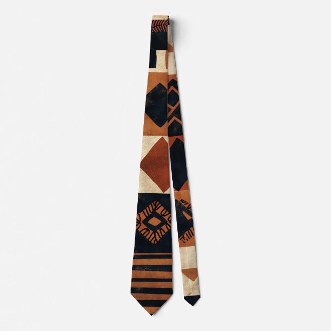 Vertical design with African elements Crew Socks Neck Tie (Front)