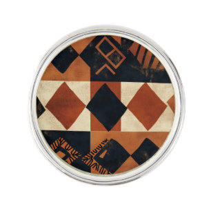 Vertical design with African elements Lapel Pin