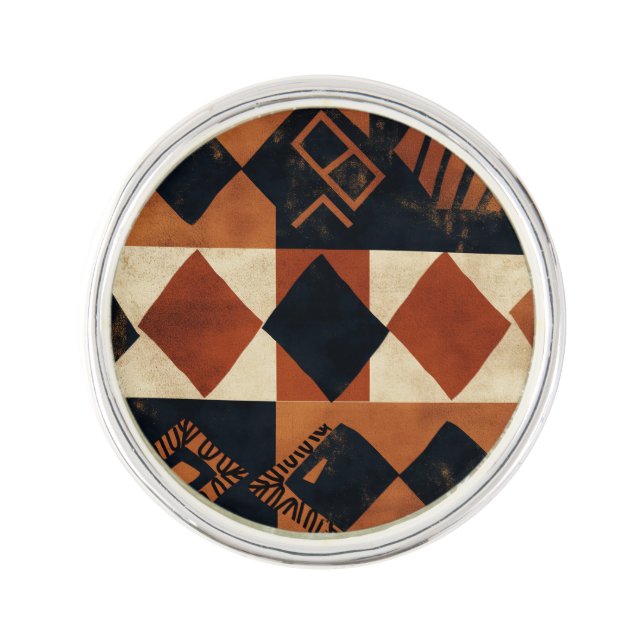 Vertical design with African elements Lapel Pin (Front)