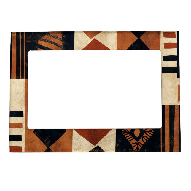 Vertical design with African elements Magnetic Frame (Front)
