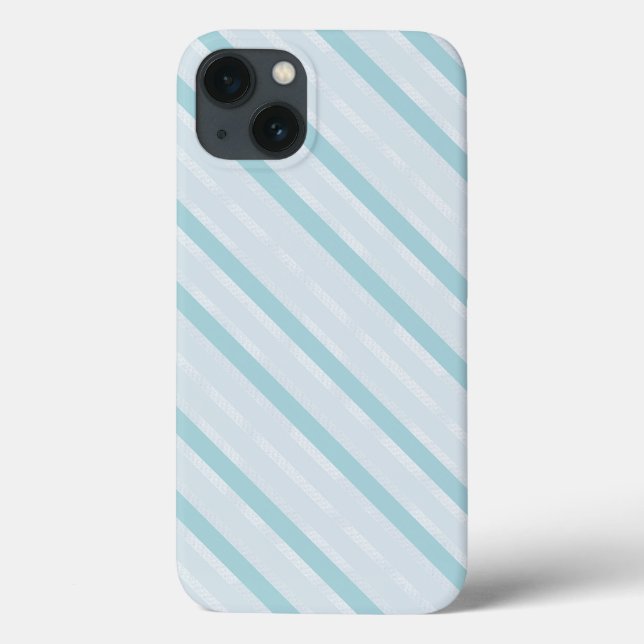 Vertical Dusty Blue and Silver Stripes Case-Mate iPhone Case (Back)