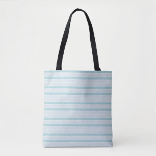 Vertical Dusty Blue and Silver Stripes Tote Bag