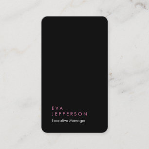 Vertical elegant unique modern black plain business card