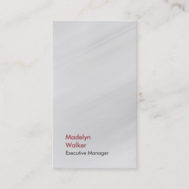 Vertical elegant unique modern grey red plain business card (Front)