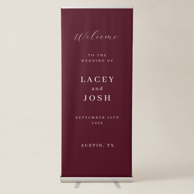 Vertical Elegant Wedding Welcome Sign (Front)