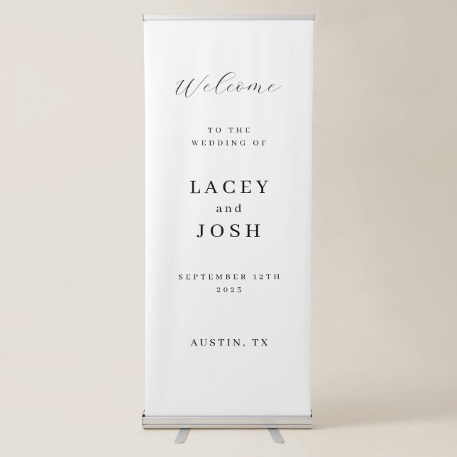 Vertical Elegant Wedding Welcome Sign (Front)