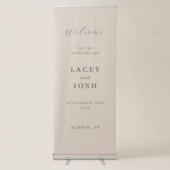 Vertical Elegant Wedding Welcome Sign (Front)