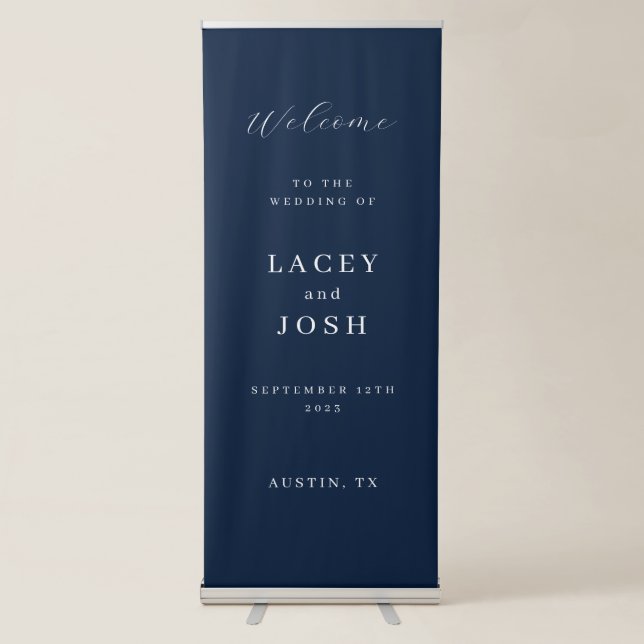 Vertical Elegant Wedding Welcome Sign (Front)