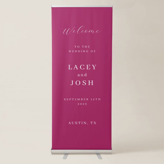 Vertical Elegant Wedding Welcome Sign (Front)