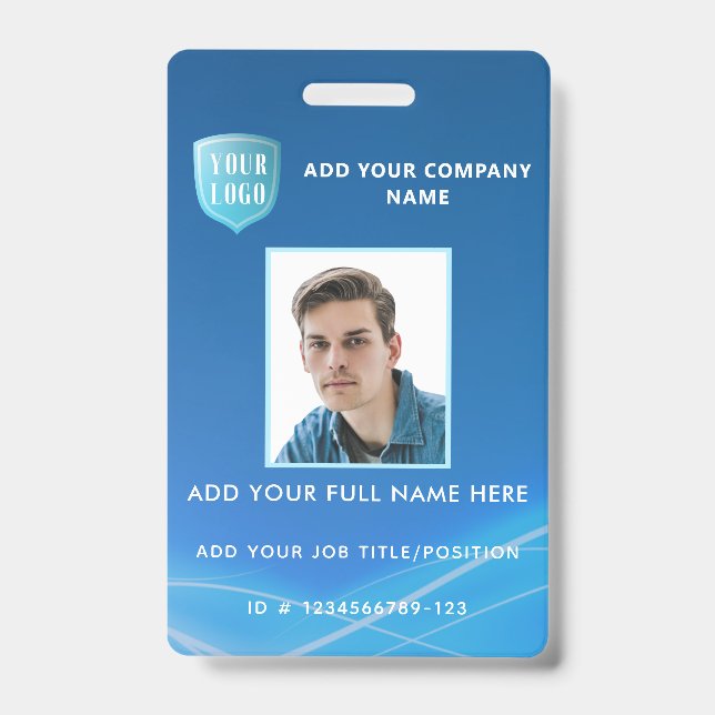 Vertical Employee Photo ID with Logo Badge (Front)