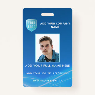 Vertical Employee Photo ID with Logo Badge