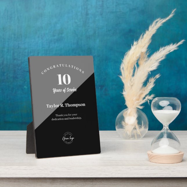 Vertical Employee years of service recognition Plaque (Side)