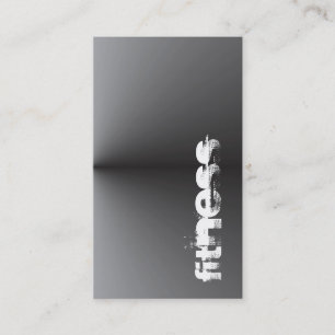 Vertical Fitness Sport Metallic Silver Gray Business Card
