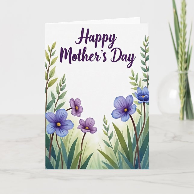 Vertical Floral Mothers Day Card (Front)