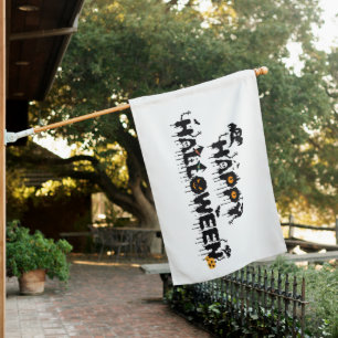 Vertical Fright – Halloween in Shadows and Orange House Flag