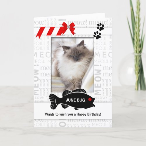 Vertical from the Cat Birthday Red Pets Photo Card