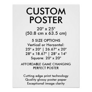 Vertical Glossy Custom Poster 20" x 25"